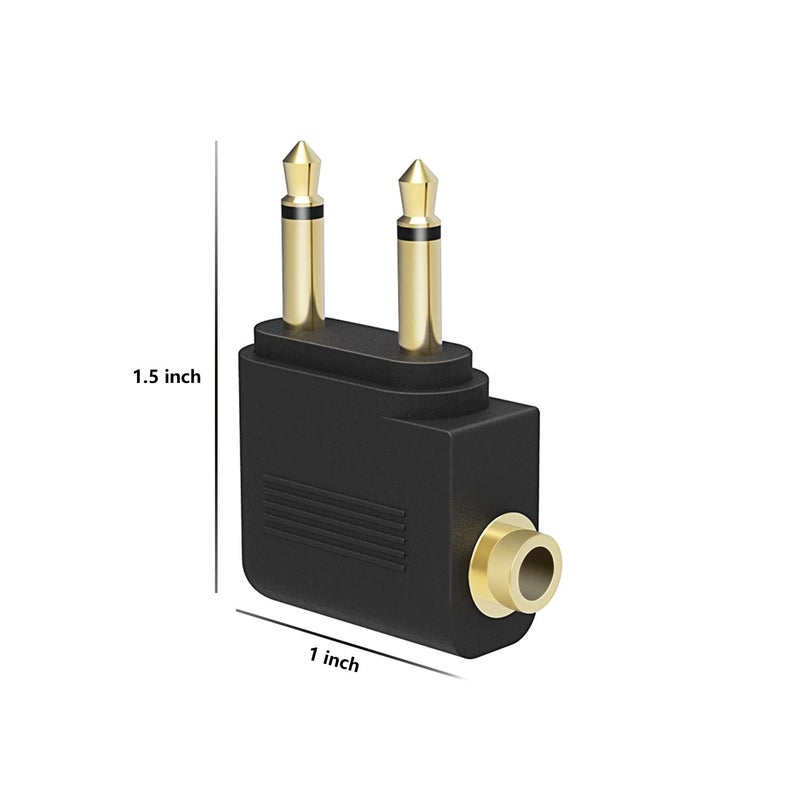 SAISN Headphones Adapter 3.5 mm Airplane Airline Travel Headphone Jack Audio Adapters Converter (Pack of 5, Golden Plated) - Image 4