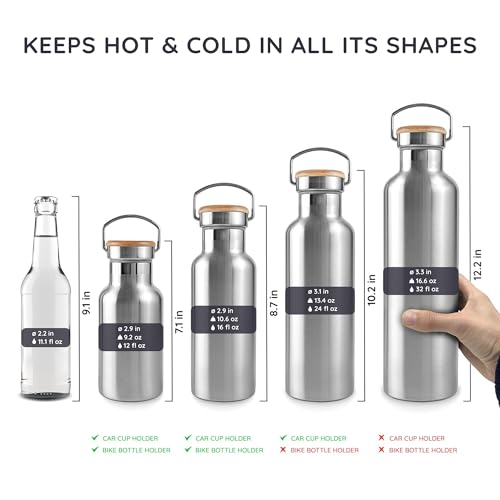 Bambaw Metal Insulated Water Bottle 16 oz | Stainless Steel Water Bottle Insulated | Reusable Water Bottle | Vacuum Insulated Water Bottle | Hot Water Bottle | Metal Water Bottle | Water Bottle 500 ml - Image 5