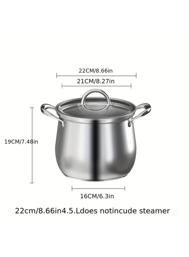 304 Stainless Steel Soup Pot 26cm Large Capacity Stew Pot for Gas Stove - Image 4