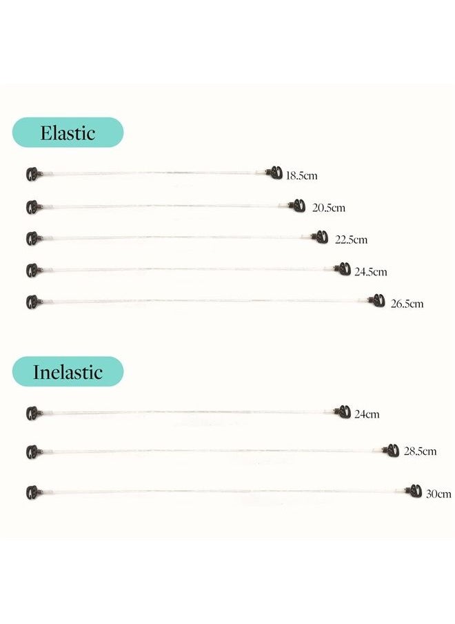 Brown Invisible Elastic Fish Line for Wire Hair Extensions 8pcs 18.5cm 24.5cm 30cm Secret Wire Extensions with 4 Stainless Steel Clips