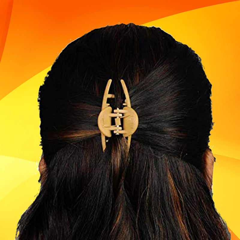BIRDWARE Medium-Size Wooden Color Imported Acrylic Material Stone Butterfly Hair Clips For Women (Pack of 6 Pc, Wooden Colour) | Hair Clutchers - Image 5