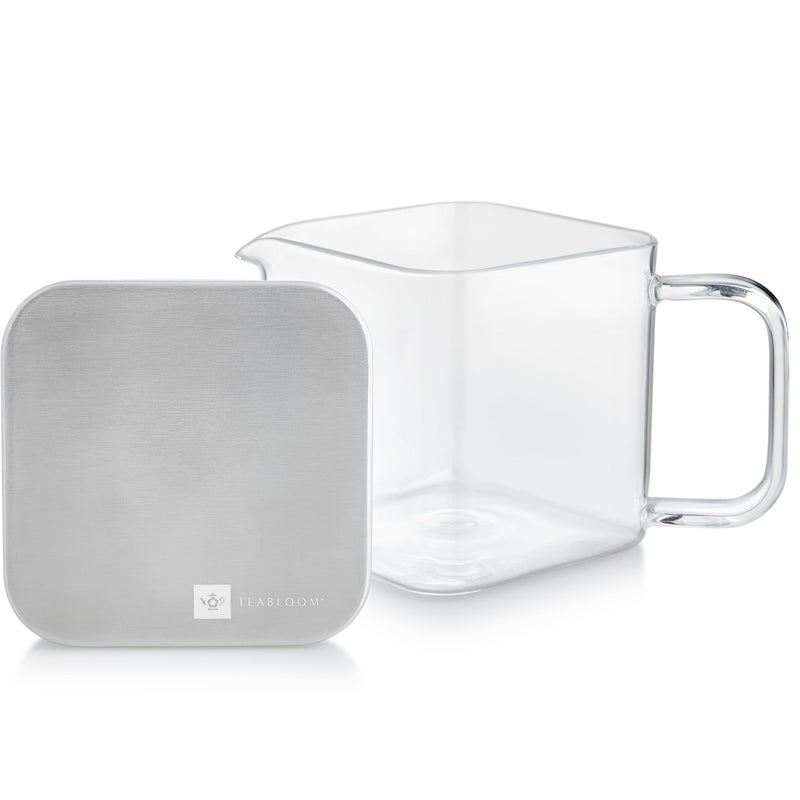 Teabloom Stackable Cube Glass Teapot for All Types of Teas â€“ 27 oz (800mL) â€“ Heat-Resistant Borosilicate Glass, Stainless Steel Filter Lid, Space-Saving Stackable Design - Image 4