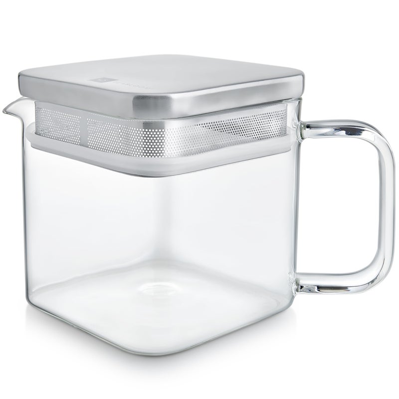 Teabloom Stackable Cube Glass Teapot for All Types of Teas â€“ 27 oz (800mL) â€“ Heat-Resistant Borosilicate Glass, Stainless Steel Filter Lid, Space-Saving Stackable Design - Image 3