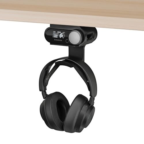 BRAINWAVZ Under Desk Headphone Hanger Stand for Steelseries Arctis Nova Pro Wireless Headsets with Dock for the Wireless Base Station by Brainwavz HPS02 - Image 1
