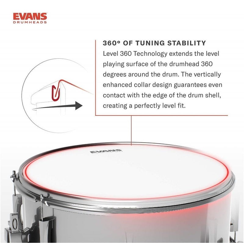 D'Addario Evans Power Center Reverse Dot Snare Drum Head - 14 Snare Drum Head - Featuring Reverse Dot for Durability, Focus, Attack - Coated with 10mil Ply - 14 Inch