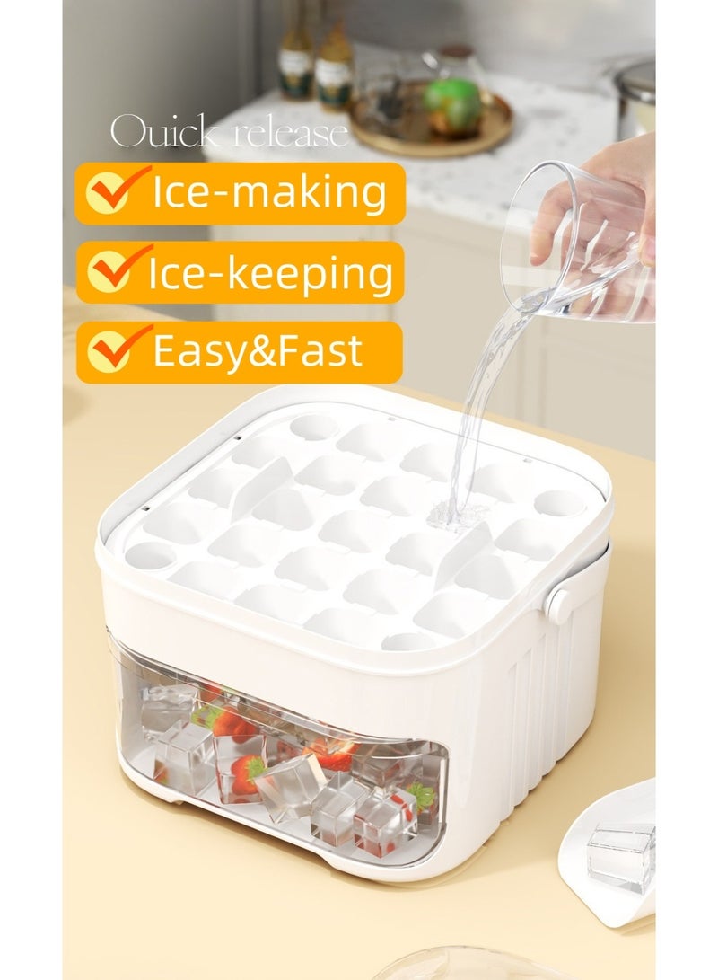 علبة مكعبات الثلج مع غطاء، علب الثلج للمرونة المجمدة، علب مكعبات الثلج صنع 50 قطعة، مكعبات الثلج مع علبتين حاوية الثلج - Image 4