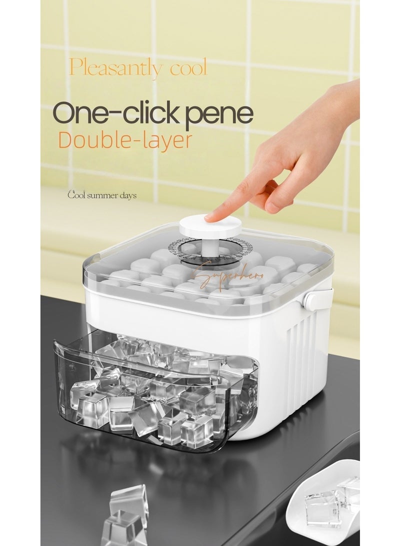 علبة مكعبات الثلج مع غطاء، علب الثلج للمرونة المجمدة، علب مكعبات الثلج صنع 50 قطعة، مكعبات الثلج مع علبتين حاوية الثلج - Image 3