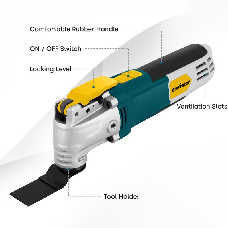 Enventor Multi Tool Saw  2.5Amp Electric Oscillating Tool Kit Corded With 28Pcs Saw Accessories  6 Variable Speeds  3 Oscillating Angle Oscillating Saw For Cutting  Scraping  Sanding - Image 3