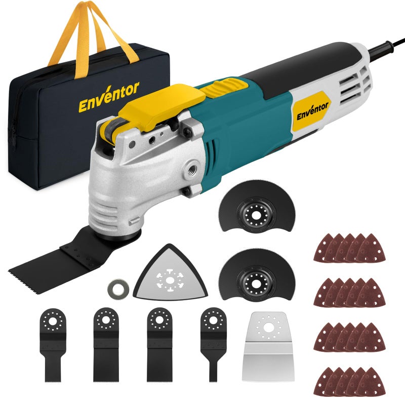Enventor Multi Tool Saw  2.5Amp Electric Oscillating Tool Kit Corded With 28Pcs Saw Accessories  6 Variable Speeds  3 Oscillating Angle Oscillating Saw For Cutting  Scraping  Sanding - Image 1