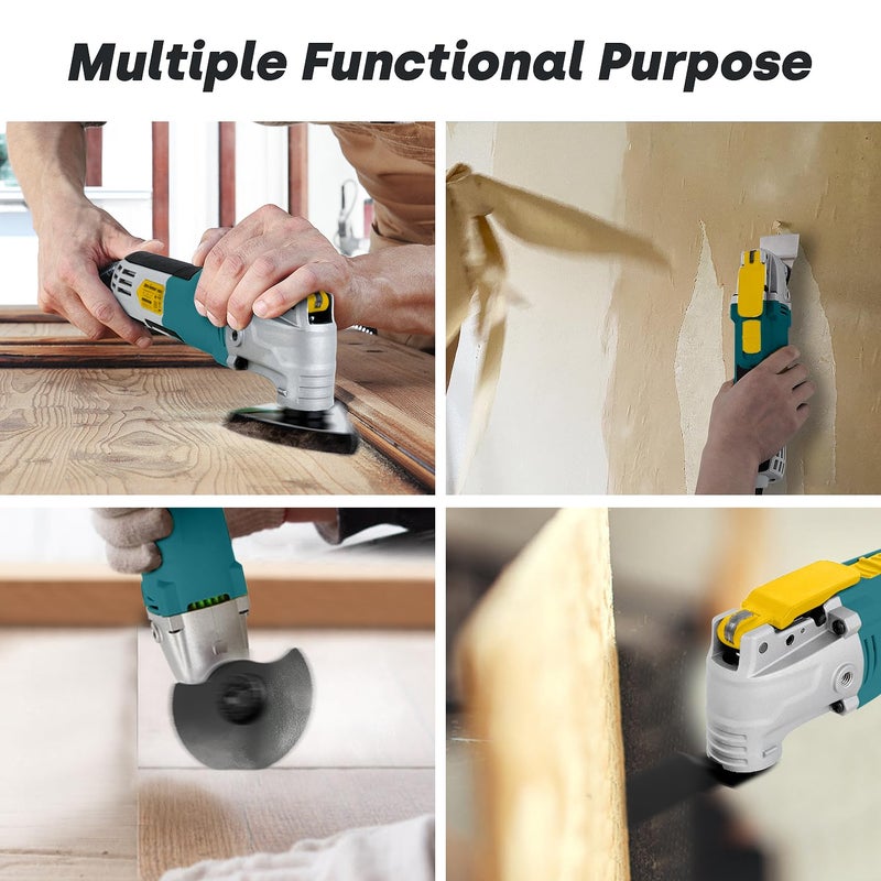 Enventor Multi Tool Saw  2.5Amp Electric Oscillating Tool Kit Corded With 28Pcs Saw Accessories  6 Variable Speeds  3 Oscillating Angle Oscillating Saw For Cutting  Scraping  Sanding - Image 2