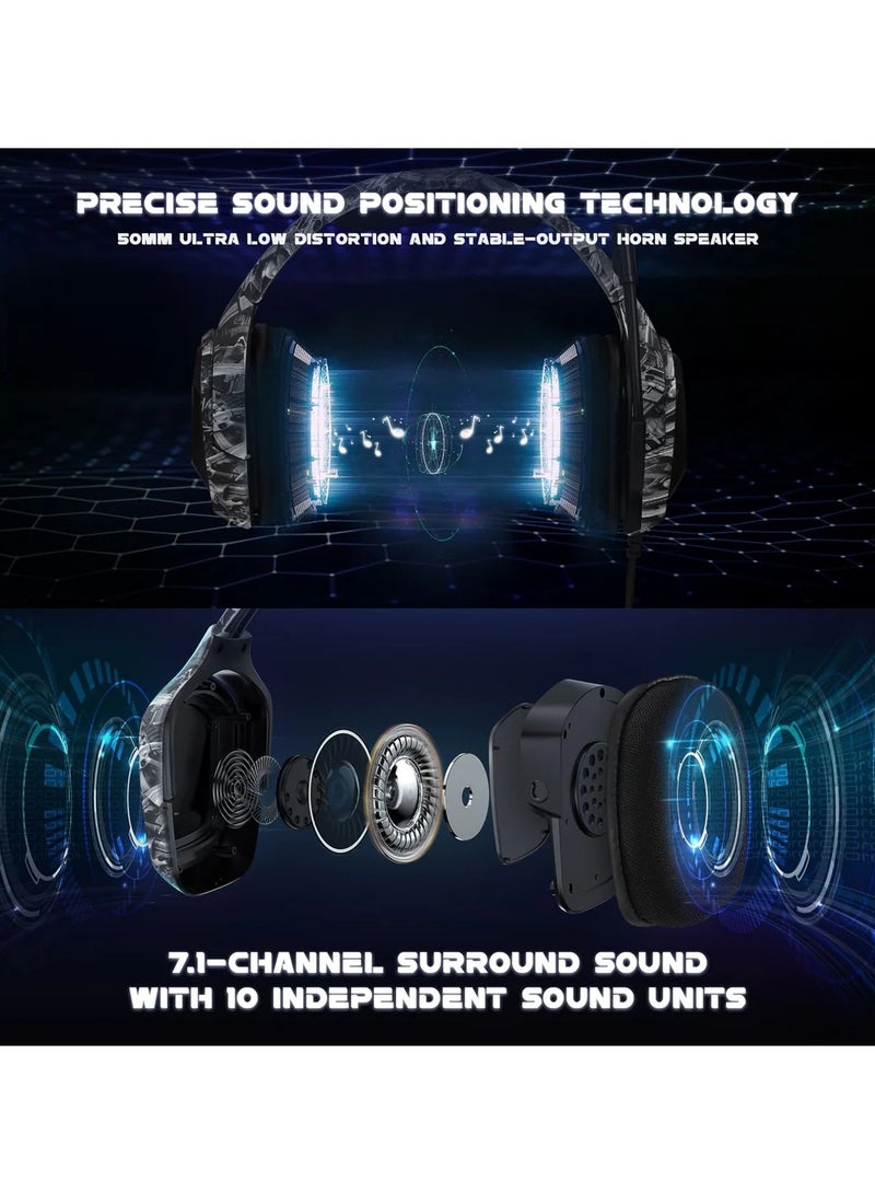 أونيكوما سماعات الألعاب السلكية ONIKUMA K20 مع ميكروفون وإضاءة RGB - Image 2