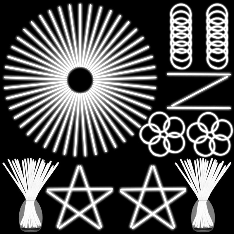 ILHSTY 100 pk Glow Sticks Bulk Party Favors and Decorations 8 Glow in the Dark Party Supplies For Halloween Neon Party Light up Glow sticks Necklaces Bracelets White100 - Image 3