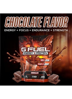 G Fuel G Fuel Protein + Energy Drink Powder, Pre Workout Caffeine Mix for Gaming, Sugar Free Focus Amino, Vitamin + Antioxidants, 19oz (Chocolate, 20 Servings)  - Image 2
