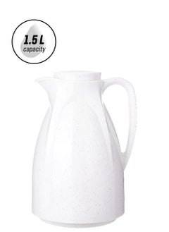 Valk Double Wall Glass Anti-Leakage Wide Mouth Vacuum Flask White 1.5 L 04-378  - Image 1
