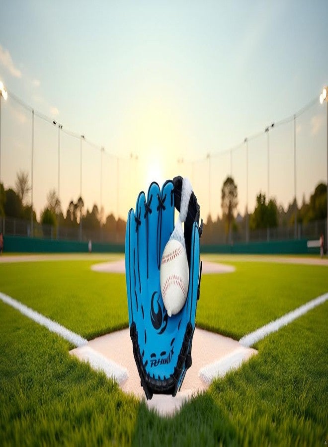 PHINIX Baseball Glove Tee Ball Mitts with Soft Ball for Kids Play & Training 8.5"-10" (Blue-3, 9" Left Hand Throw) - Image 4