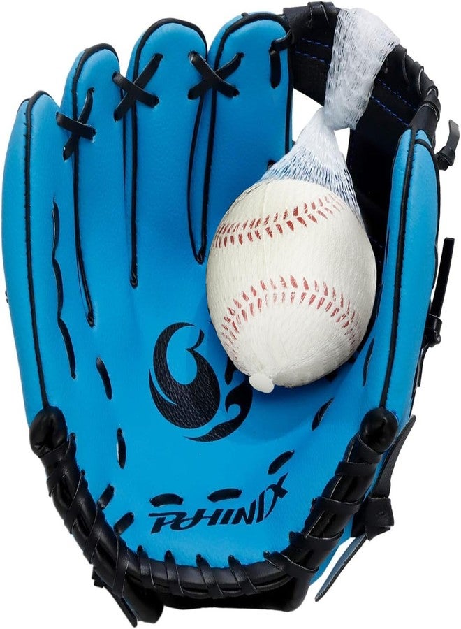 PHINIX Baseball Glove Tee Ball Mitts with Soft Ball for Kids Play & Training 8.5"-10" (Blue-3, 9" Left Hand Throw) - Image 1