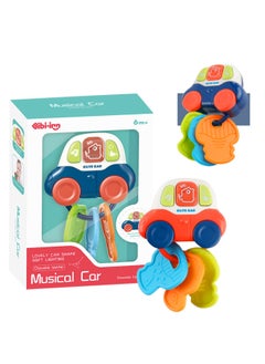 Generic Cartoon Car Baby Teeth Drain Sensory Activity Toy Set With Musical Chew Car Key For Young-Color:Red  - Image 2