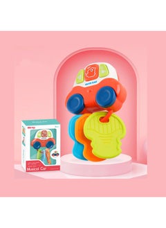 Generic Cartoon Car Baby Teeth Drain Sensory Activity Toy Set With Musical Chew Car Key For Young-Color:Red  - Image 1