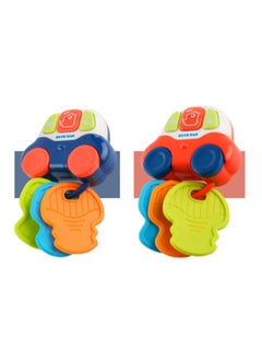 Generic Cartoon Car Baby Teeth Drain Sensory Activity Toy Set With Musical Chew Car Key For Young-Color:Red  - Image 3