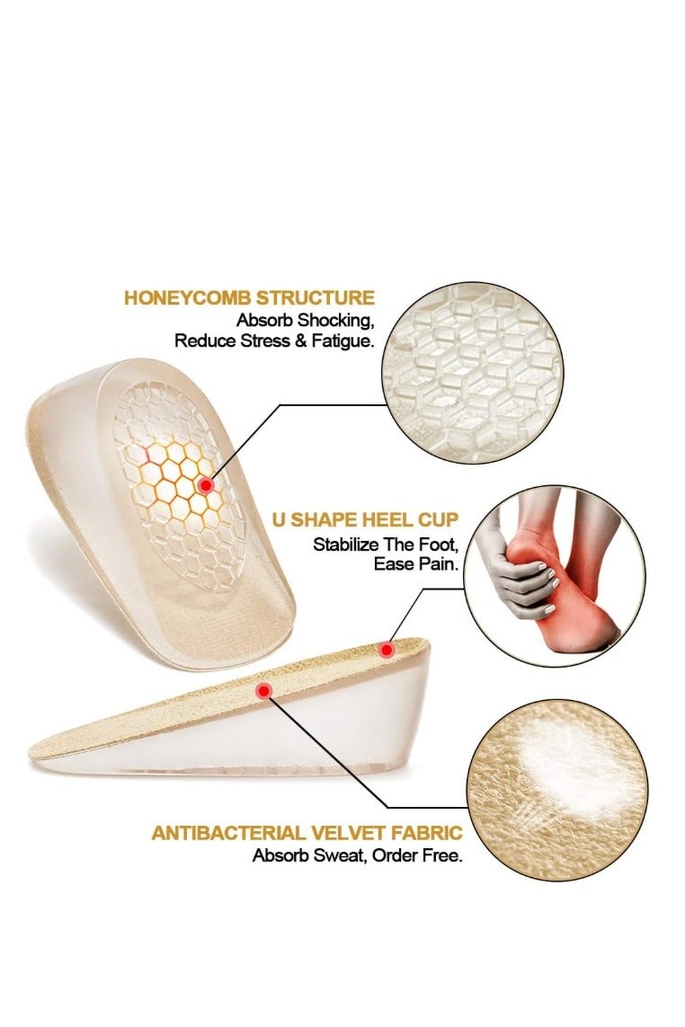 OASIS-TH Women 2.5CM Increased Shoe Insoles Height Increase Shoe Inserts, Inner Heightening Insole Silicone Socks Inner Invisible Heightening Pad Foot Pad Heel Pad Half Pad Anti-Wear Shock Absorption 1 Pair - Image 4