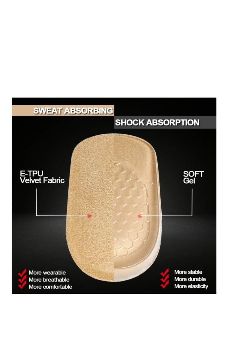 OASIS-TH Women 2.5CM Increased Shoe Insoles Height Increase Shoe Inserts, Inner Heightening Insole Silicone Socks Inner Invisible Heightening Pad Foot Pad Heel Pad Half Pad Anti-Wear Shock Absorption 1 Pair - Image 2