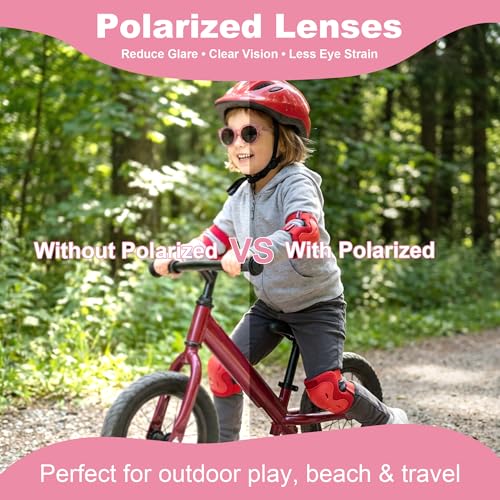 AZorb Kids Polarized Sunglasses for Girls and Boys, TR90 Flexible Round Sunglasses UV400 Outdoor Shades for Kids Ages 3–8 - Image 3