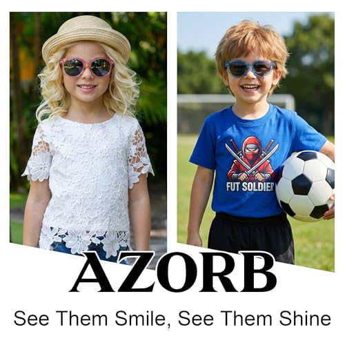 AZorb Kids Polarized Sunglasses for Girls and Boys, TR90 Flexible Round Sunglasses UV400 Outdoor Shades for Kids Ages 3–8 - Image 2
