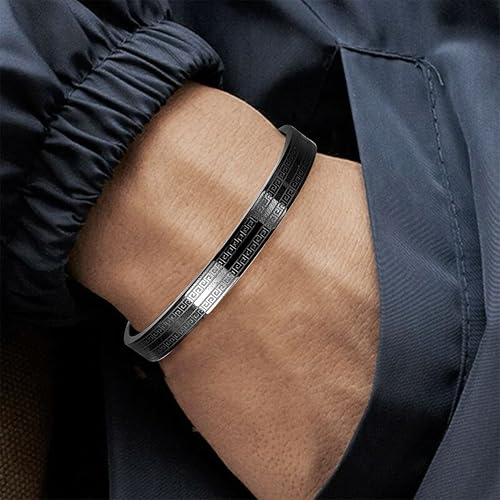 MEENAZ Bracelet for Man Black Stylish Boys brother boyfriend gents/Fashion Kada for men/Rakhi Bracelets for Men Metal/Stainless Steel Kada Hand Mens Kadas Bracelet valentine Gift open kada - Image 3