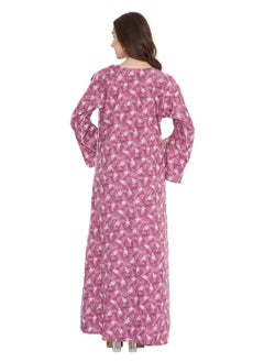 HANA & SARA UNIQUE PRINTED MODEST LONG SLEEVES ARABIC KAFTAN FARASHA JALABIYA DRESSES  - Image 2
