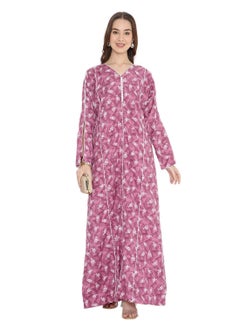 HANA & SARA UNIQUE PRINTED MODEST LONG SLEEVES ARABIC KAFTAN FARASHA JALABIYA DRESSES  - Image 4