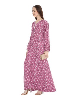 HANA & SARA UNIQUE PRINTED MODEST LONG SLEEVES ARABIC KAFTAN FARASHA JALABIYA DRESSES  - Image 5