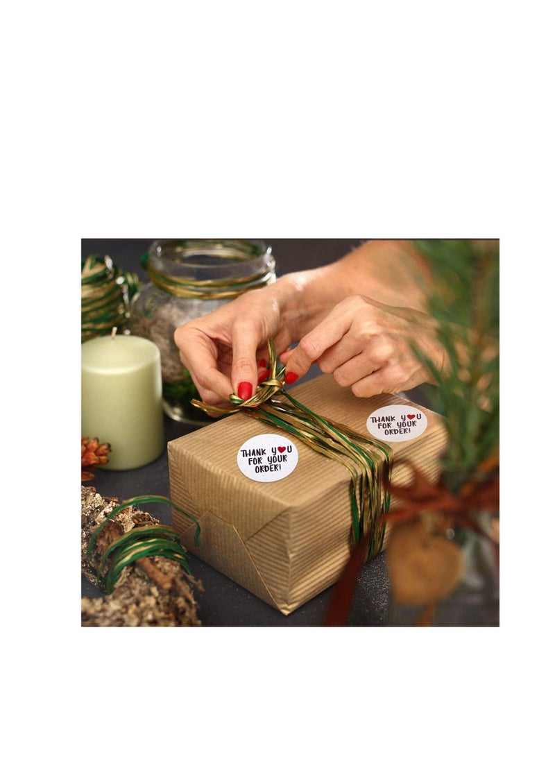 SYOSI Handmade with Love Sticker, Round Rose Floral Round Stickers, Seal Adhesive Labels, Strong Adhesive Hot Glue Coated Paper - Image 2