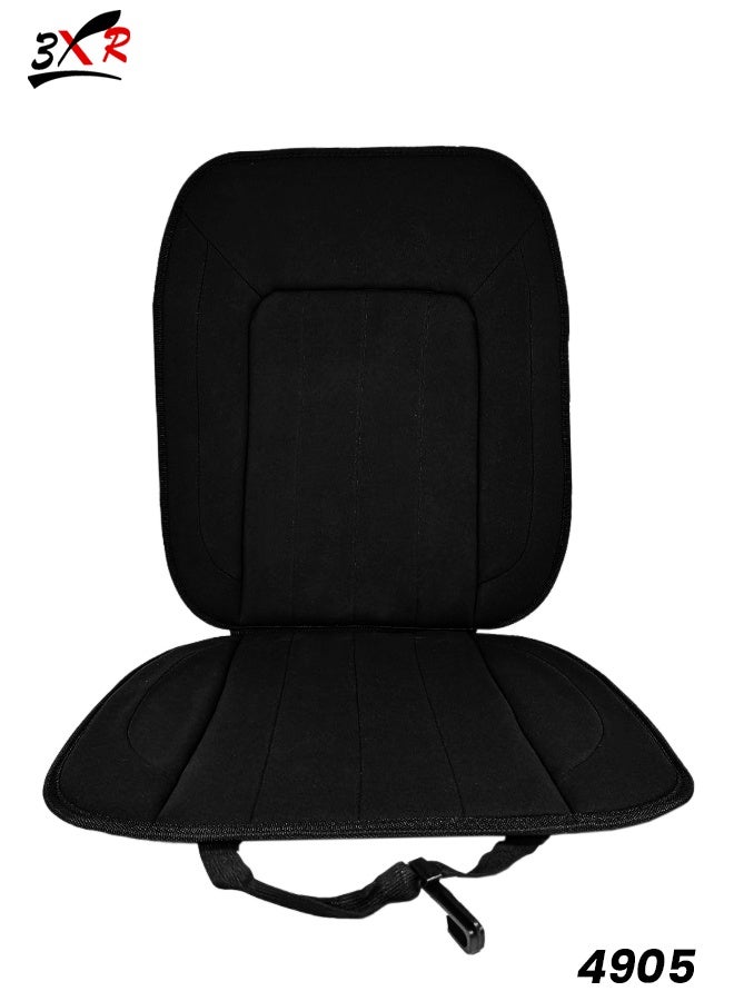 3XR Universal Car Seat Cushion with Back Support Full Seat & Back Cushion Pad Ergonomic Car Seat Comfort Cushion Adjustable Elastic Strap & Clip Back Pain Relief Seat Cushion for Cars, Trucks, Buses Black - Model 4905 - Image 1