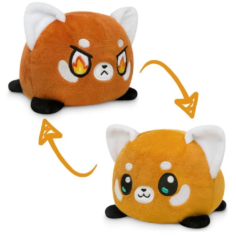 TeeTurtle The Original Reversible Red Panda Plushie Orange Cute Sensory Fidget Stuffed Animals That Show Your Mood 35 inch - Image 2