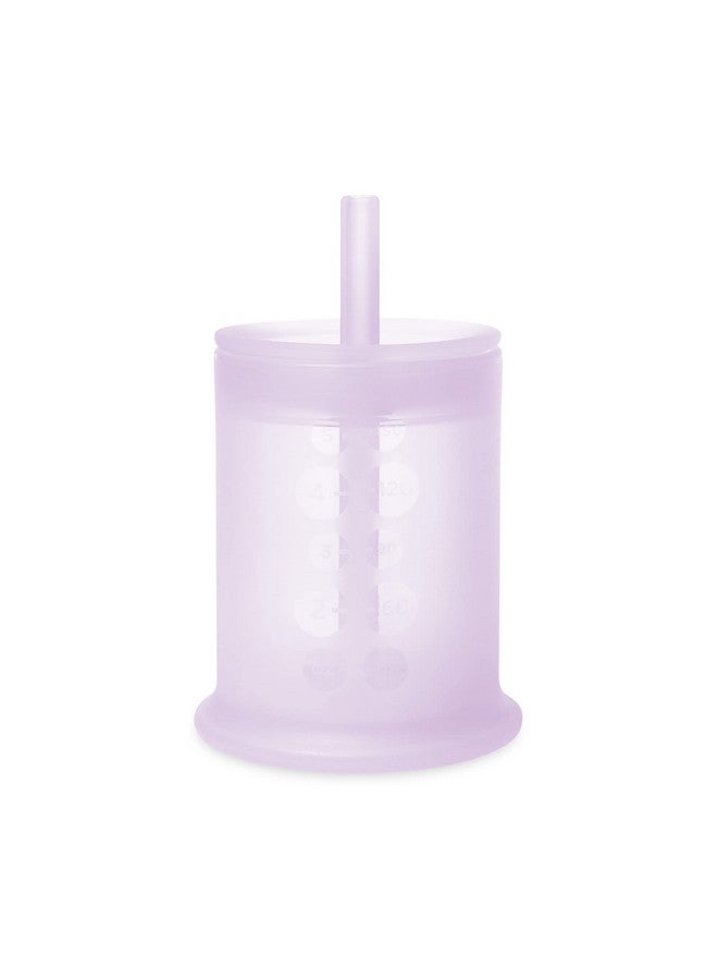 Olababy Silicone Training Cup with Straw Lid | Babies Water Drinking Cup | 6+ Mo Infant To 12-18 Months Toddler | Sippy Cup For Kids & Smoothie Cup | Baby Led Weaning (Lilac, 5 oz) - Image 1