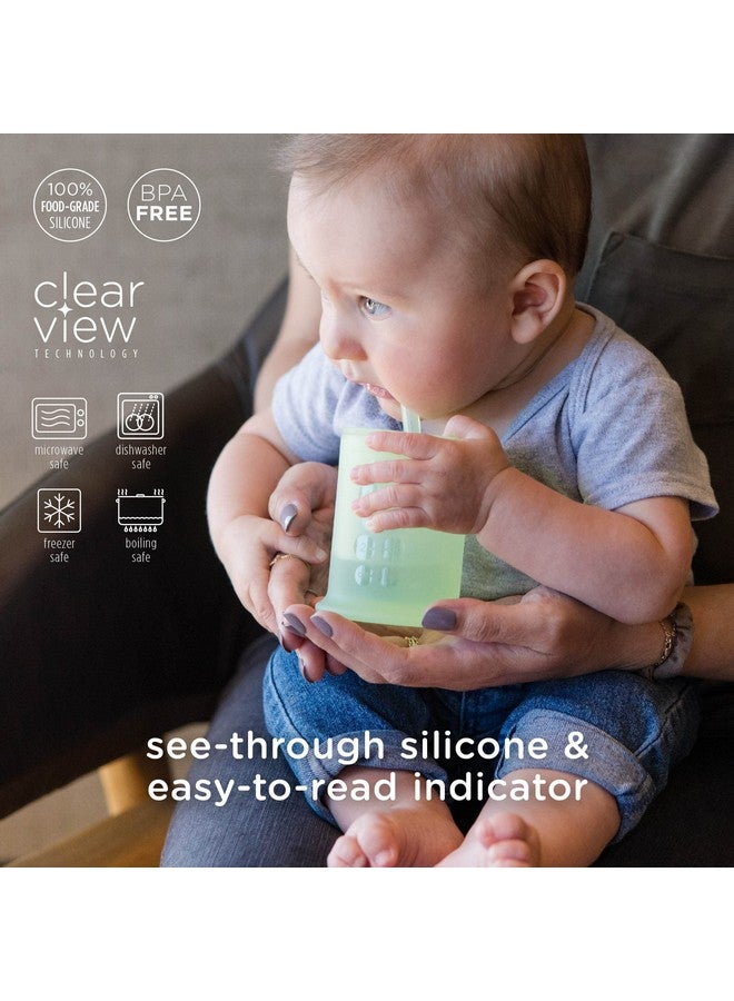 Olababy Silicone Training Cup with Straw Lid | Babies Water Drinking Cup | 6+ Mo Infant To 12-18 Months Toddler | Sippy Cup For Kids & Smoothie Cup | Baby Led Weaning (Lilac, 5 oz) - Image 3