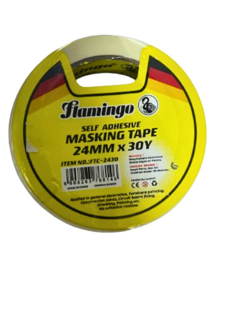 FLAMINGO Adhesive Masking Tape 1-inch General Purpose Painter's Tape Bulk for Painting, Labeling, Packing, Craft, Art, Home, Office, School Etc..  - Image 1
