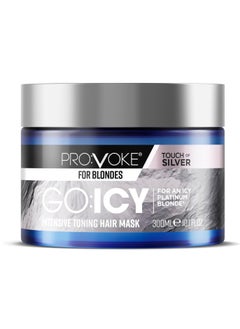 Provoke Go Icy Intensive Toning Hair Mask 300 ml Intensely Brightens Blonde White and Grey Hair for An Extra Bright Icy Platinum Effect  - Image 1