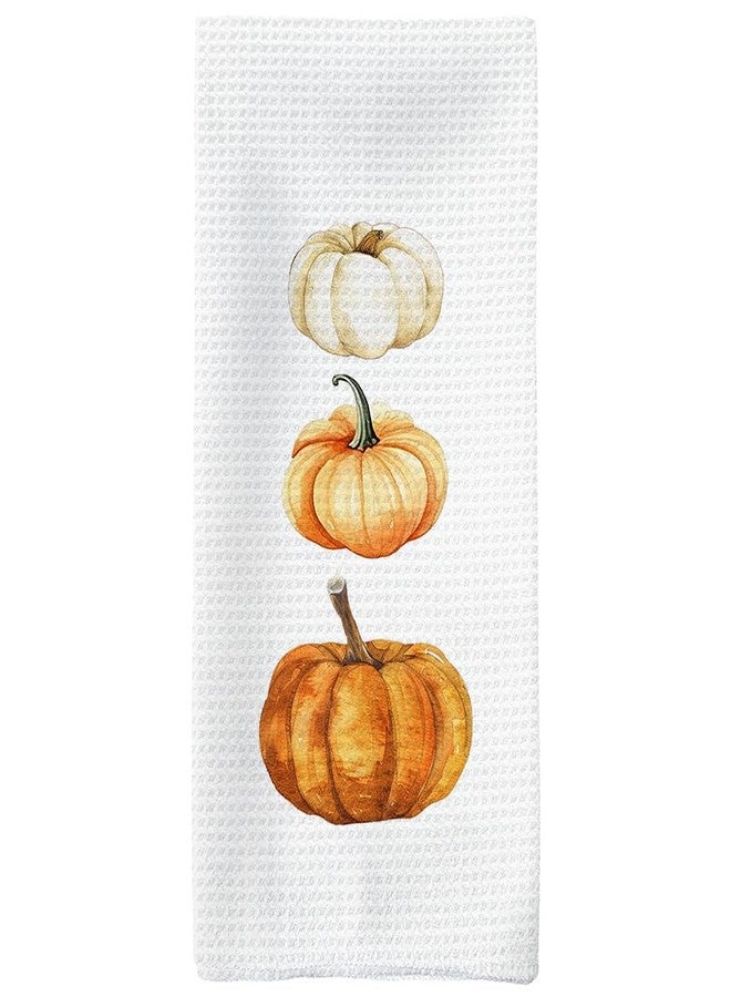 Tzhim Fall Kitchen Towels, Pumpkin Decorative Hand Towels for Bathroom, Vintage Pumpkins Dish Towel Dishcloths Tea Towel for Kitchen Drying, Farmhouse Autumn Decor Bathroom Decor, 16x24in - Image 1