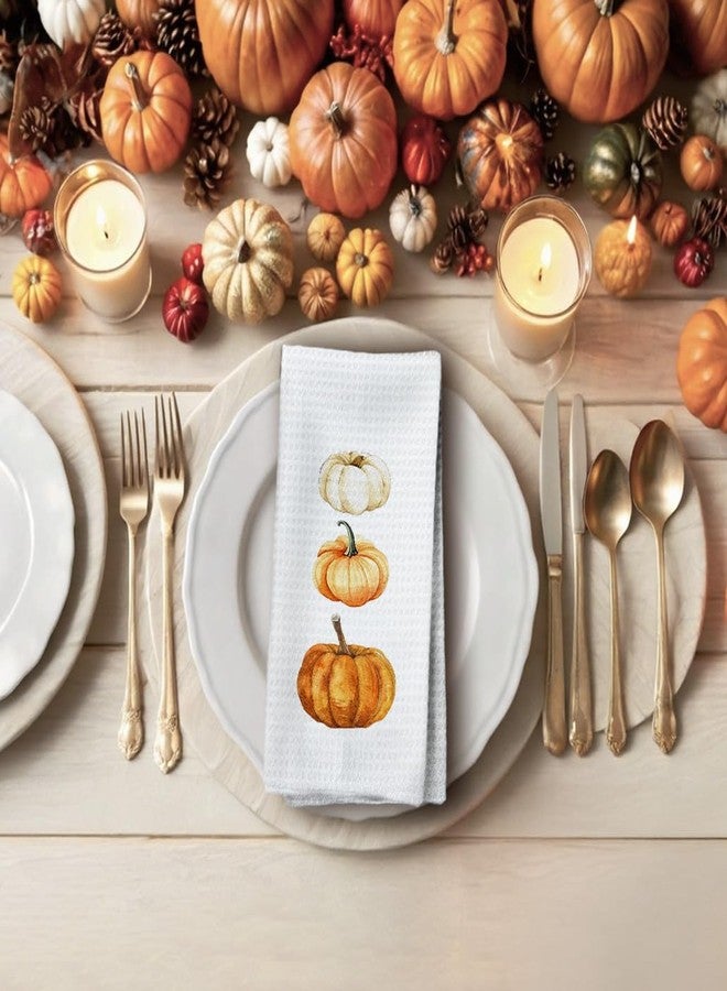 Tzhim Fall Kitchen Towels, Pumpkin Decorative Hand Towels for Bathroom, Vintage Pumpkins Dish Towel Dishcloths Tea Towel for Kitchen Drying, Farmhouse Autumn Decor Bathroom Decor, 16x24in - Image 3