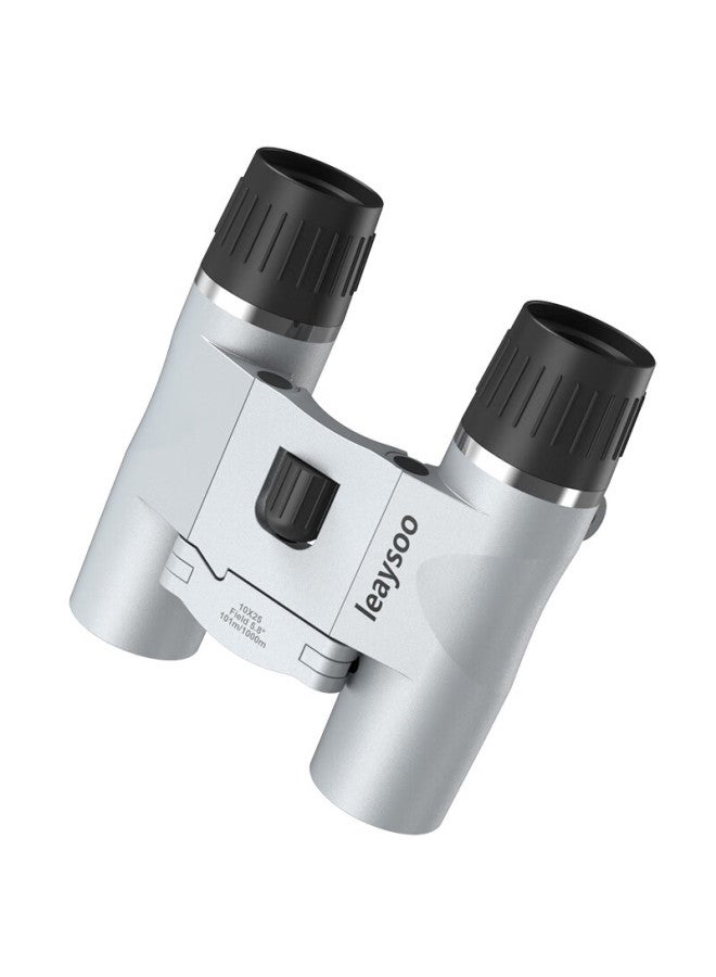 Leaysoo Yueying 10x25 Silver High-definition High-magnification Low-light Outdoor Hiking Concert Sports Portable Binoculars - Image 1