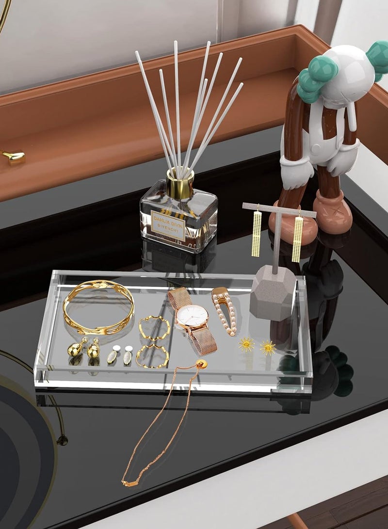 TPGP Vanity Tray 8mm Thicken Clear Acrylic Organizer Tray 10.5 * 6" for Bathroom Sink Countertops, Dresser Tops, Toilet, Perfume, Soap, Rings, Earrings and Necklace Small Decorative Tray for Home  - Image 5