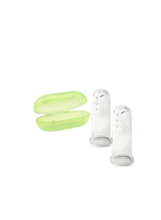 Beebaby Silicone Finger Brush With Carry Case Pack Of 2 For Baby (Green) - Image 3