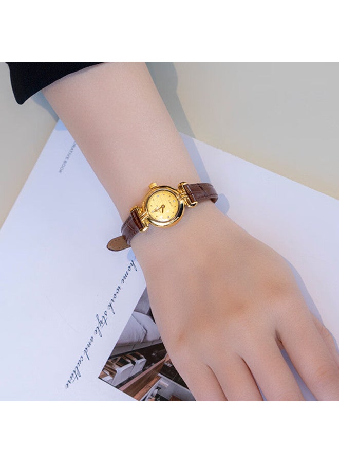 Shanghai Women's Watch, National Series, Vintage Small Gold Watch, Luxury Quartz Ladies Watch, Gift Box With Gold Steel Strap - Image 2