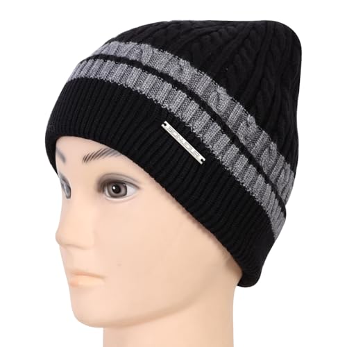 Bonjour Unisex Woolen Winter Cap for Men & Women | Thermal Wear Stylish Soft Winter Caps for Boys & Girls | Beanie Cap Black - Image 2
