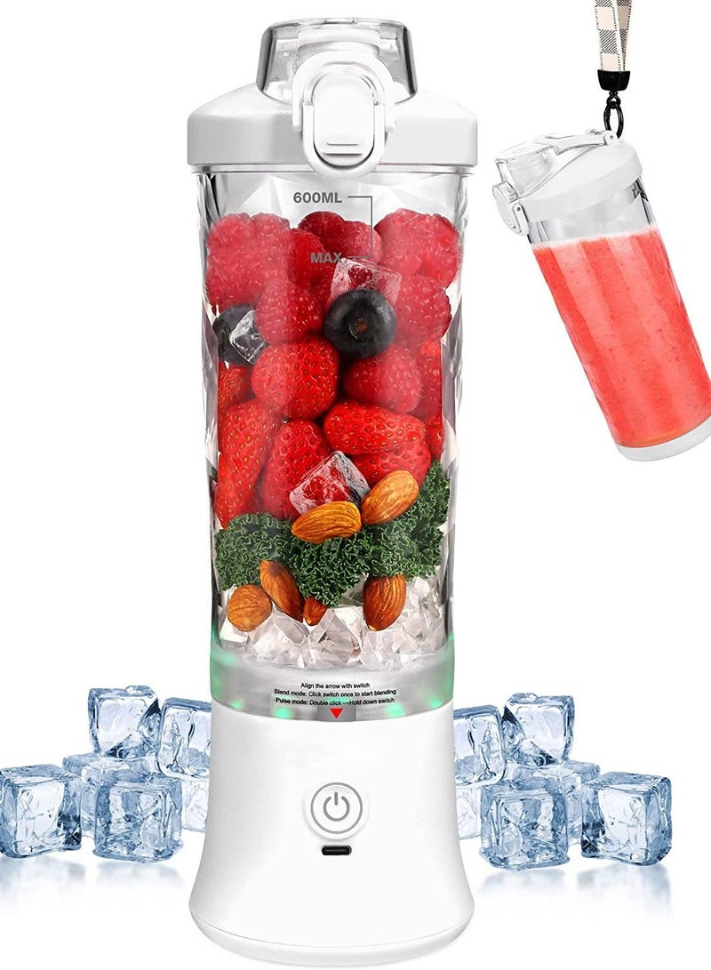 Portable Blender Personal Size Blender for Shakes and Smoothies Blender with 6 Blades 20oz Mini Mixer Rechargeable for Kitchen/Gym/Travel/Office BPA-Free - Image 1