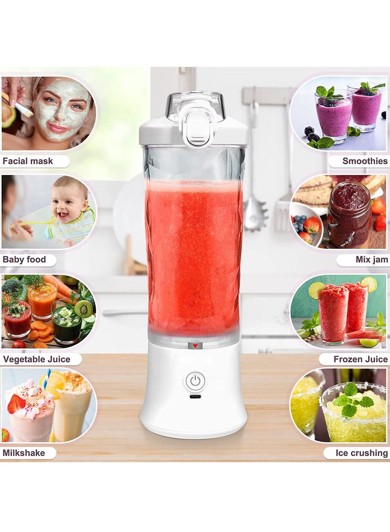 Portable Blender Personal Size Blender for Shakes and Smoothies Blender with 6 Blades 20oz Mini Mixer Rechargeable for Kitchen/Gym/Travel/Office BPA-Free - Image 2
