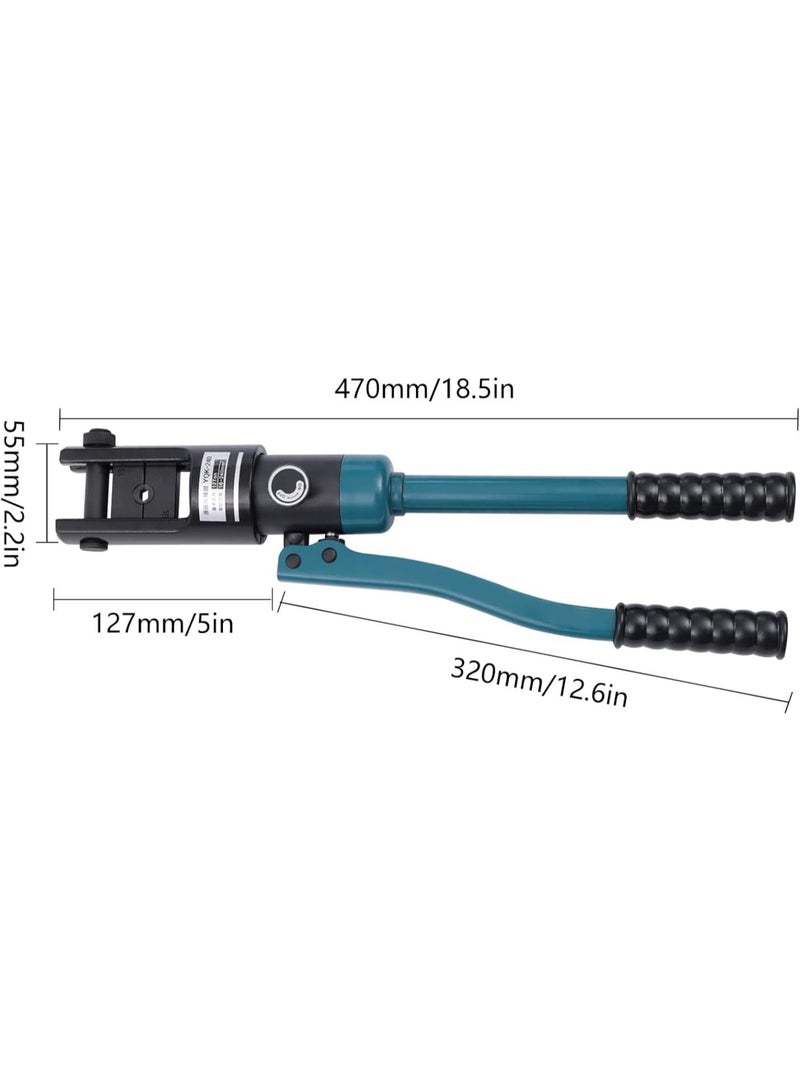 GGOOT 12 Ton Hydraulic Hand Crimper Tool Hydraulic Wire Crimping Tool Cable Wire Crimping Kit Cable Lug Terminal Crimping Tool Hardware Wire Rope Swaging Kit 10 Dies  - Image 5