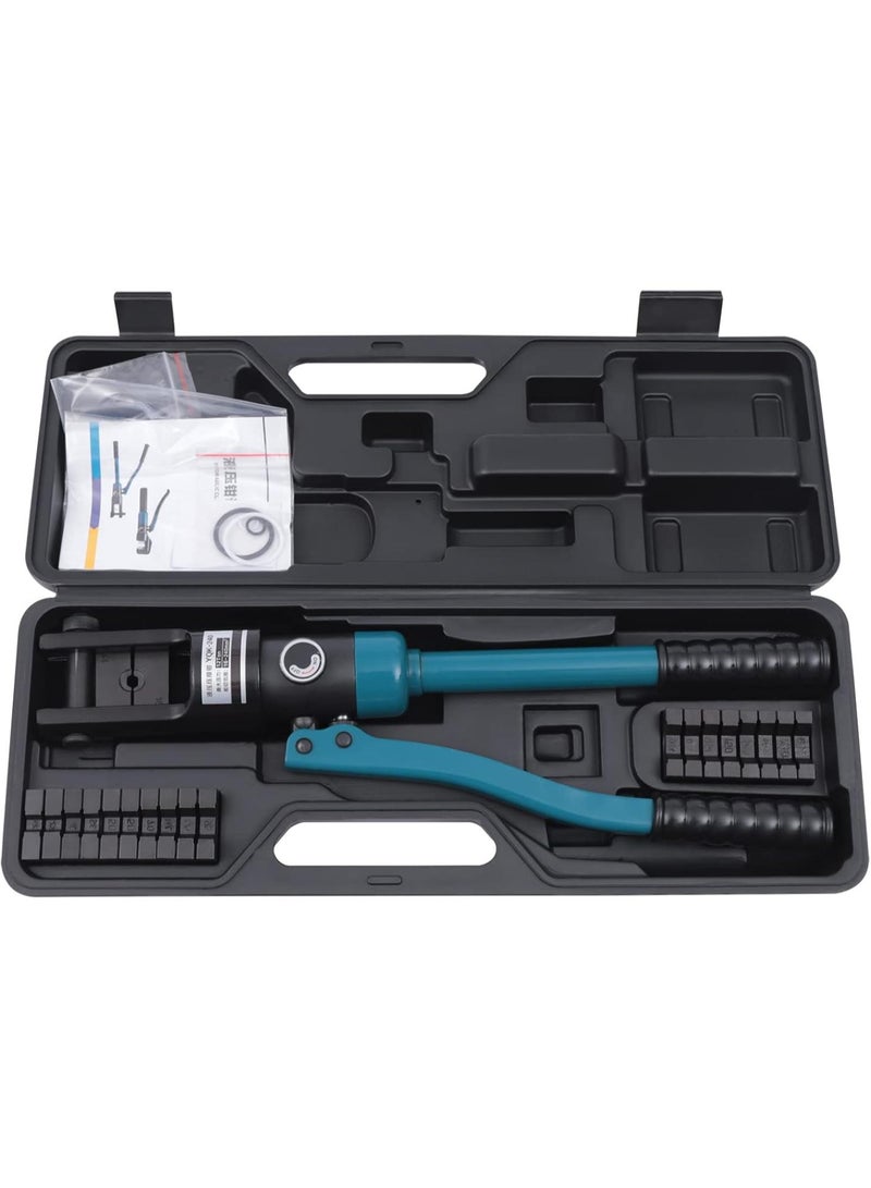 GGOOT 12 Ton Hydraulic Hand Crimper Tool Hydraulic Wire Crimping Tool Cable Wire Crimping Kit Cable Lug Terminal Crimping Tool Hardware Wire Rope Swaging Kit 10 Dies  - Image 4