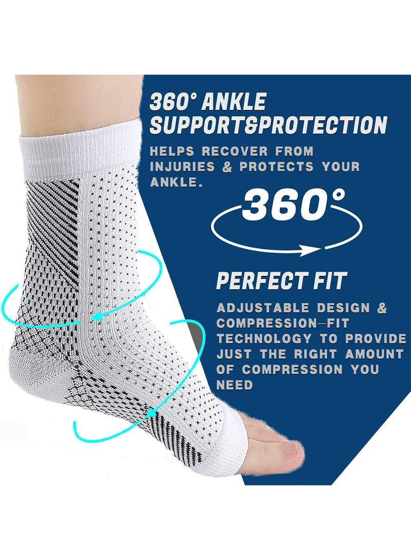 Sweet seven جوارب الأعصاب (3 أزواج) - دعم ضغط الكاحل ودعم القوس للنساء والرجال (S/M) - Image 3